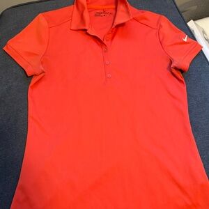 Nike Women's Vibrant Orange Button Down Shirt